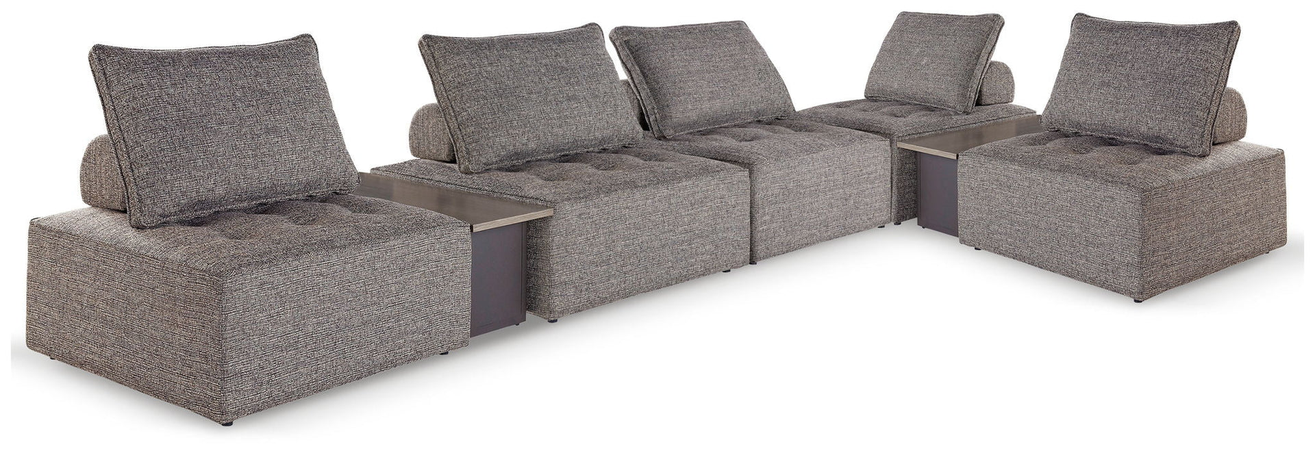 Bree Zee - 7-Piece Outdoor Modular Seating With 2 End Tables - Brown