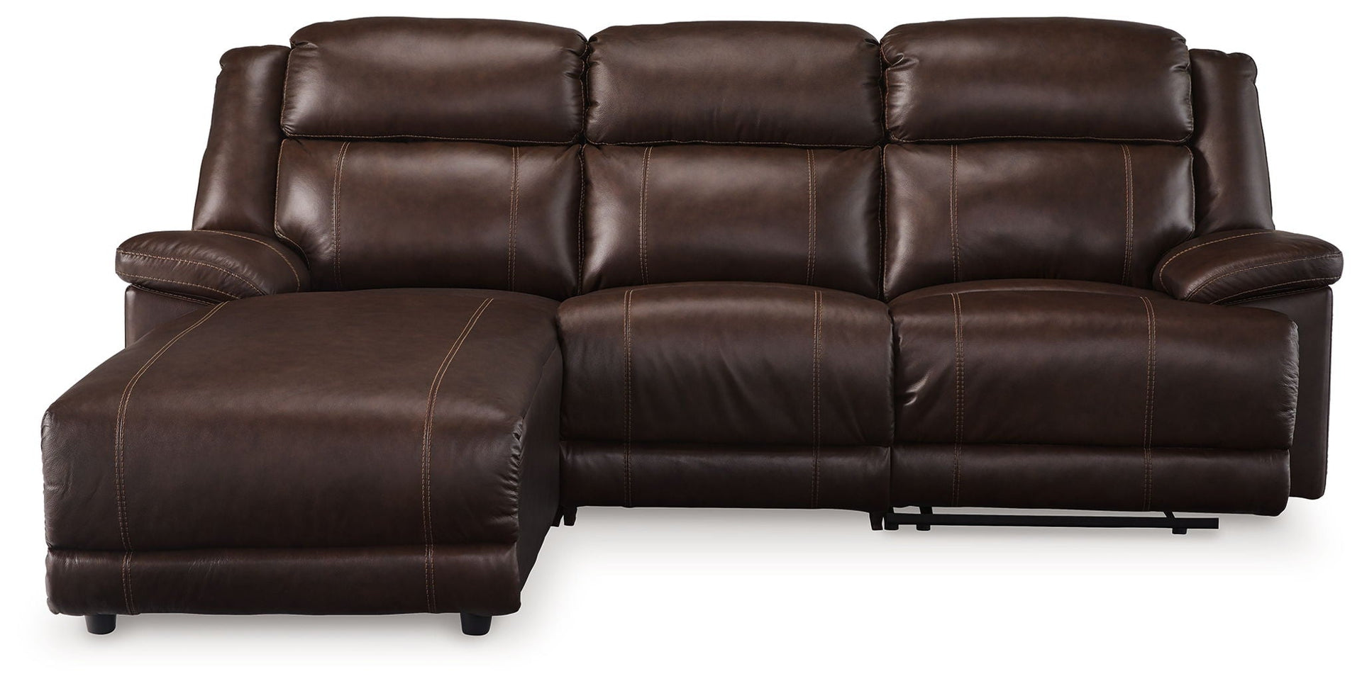 VonKurt - 3-Piece Power Reclining Sofa With Laf Power Reclining Back Chaise - Dark Brown