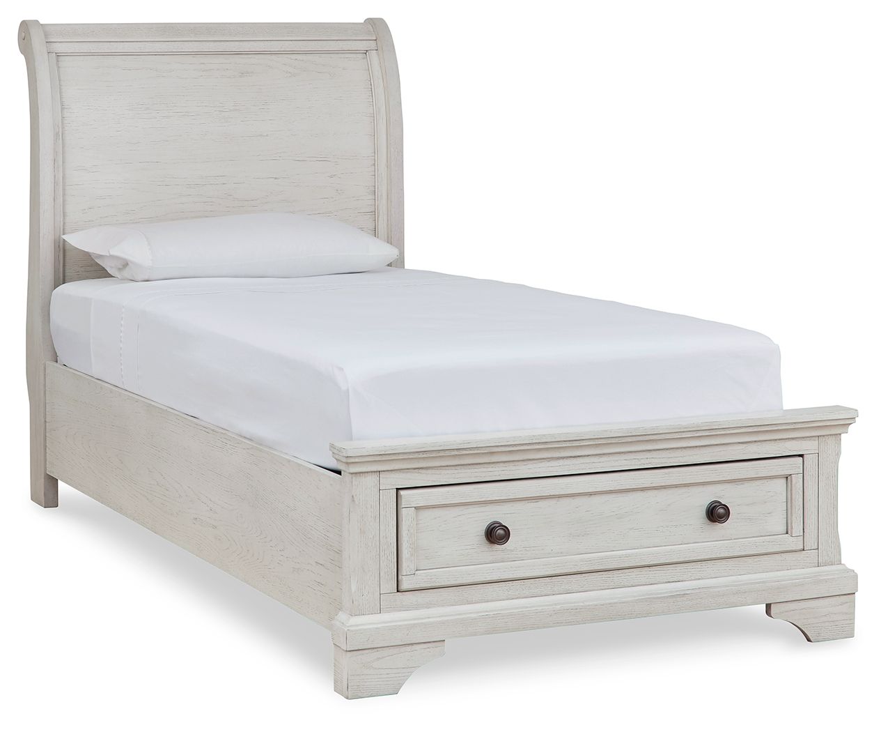 Robbinsdale - Twin Sleigh Storage Bed - Antique White