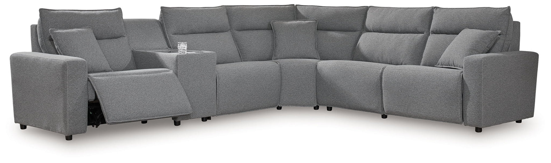 Modmax II - 6-Piece Power Reclining Sectional With Console - Salt And Pepper