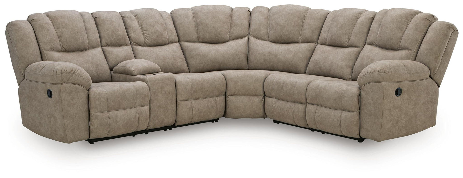 Ravenswaye - 3-Piece Reclining Sectional With LAF Reclining Loveseat With Console - Birch