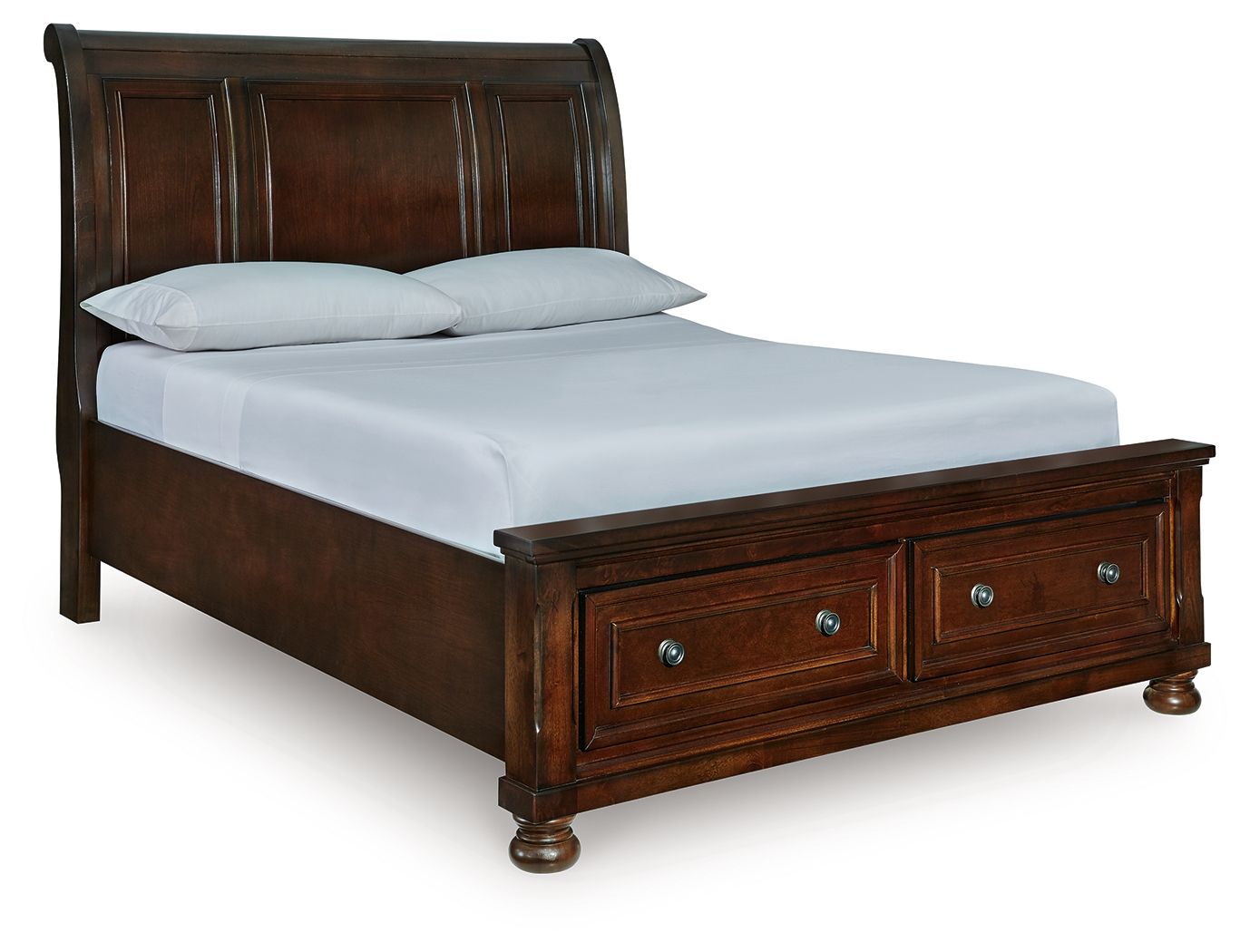 Porter - Queen Sleigh Storage Bed - Rustic Brown