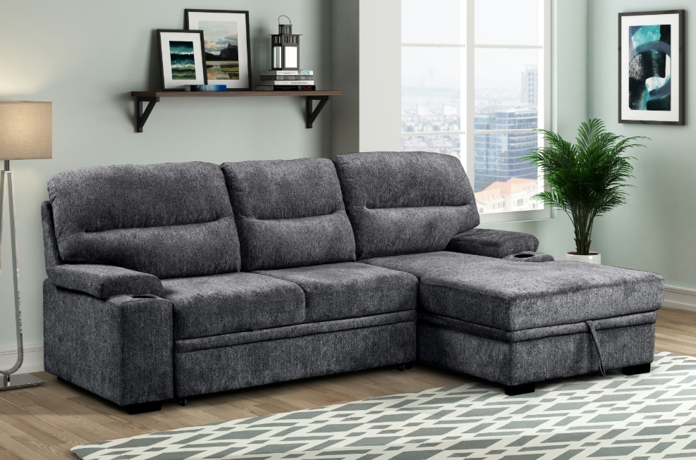 Cyril Charcoal 2 Piece Sectional with Chaise