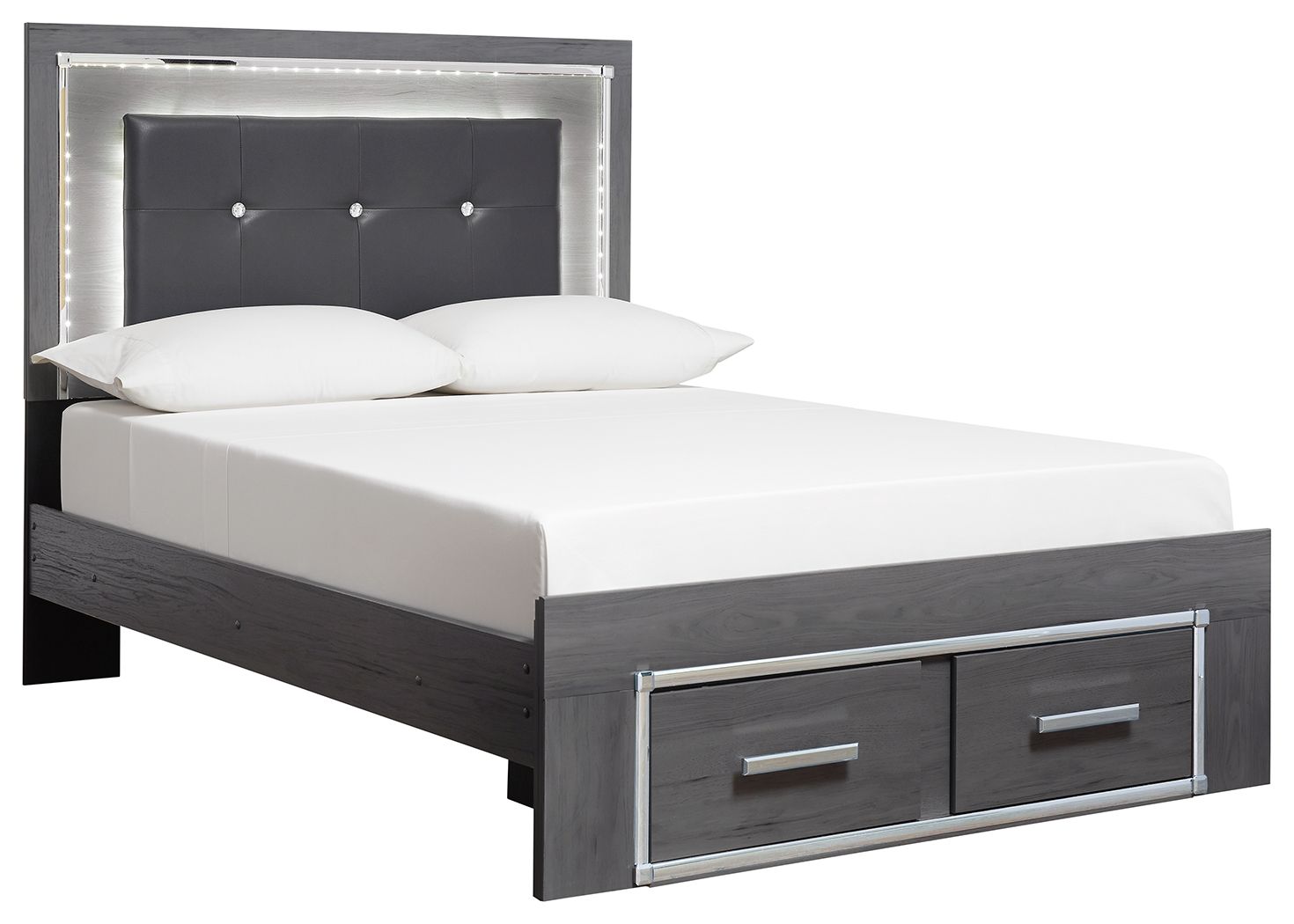 Lodanna - Full Panel Bed With Storage - Gray