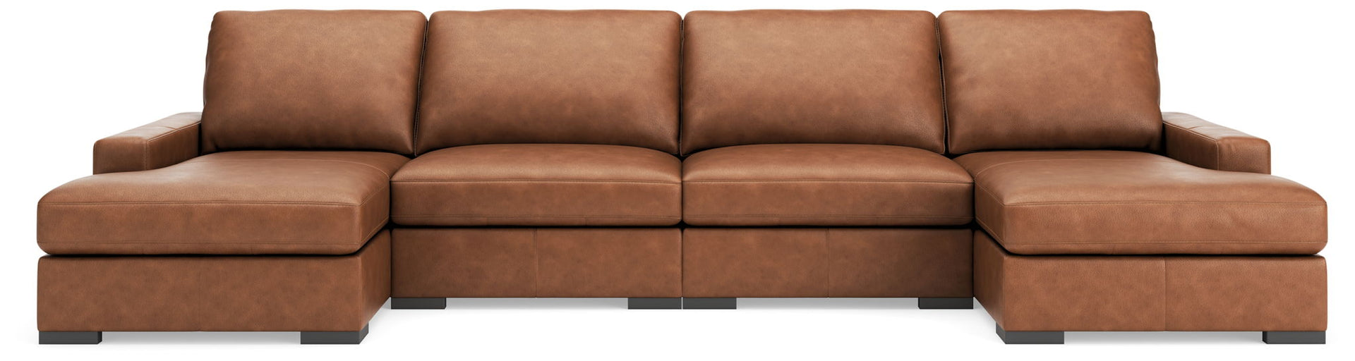 Calden - 4-Piece Sectional With Double Chaise - Caramel