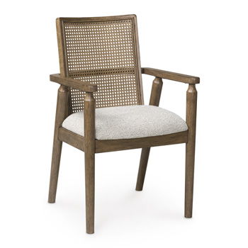 Ella Grove - Dining Upholstered Arm Chair (Set of 2) - Rich Brown