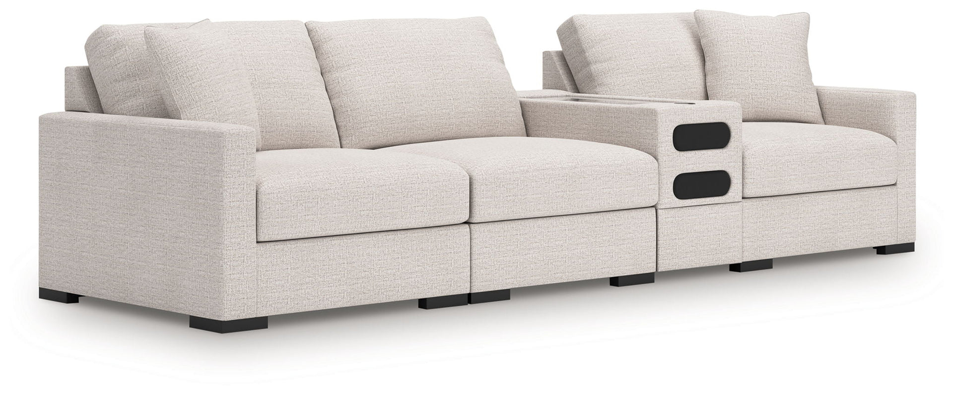 Omaha By Ashley - 4-Piece Sectional With Audio Console - Stone
