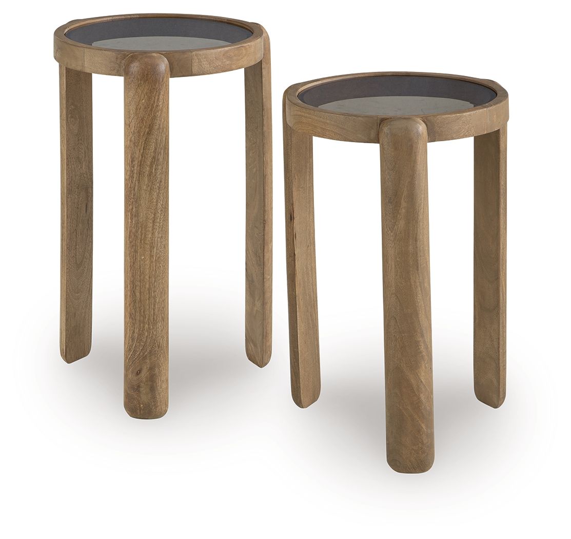 Jossor - Accent Table Set - Light Brown