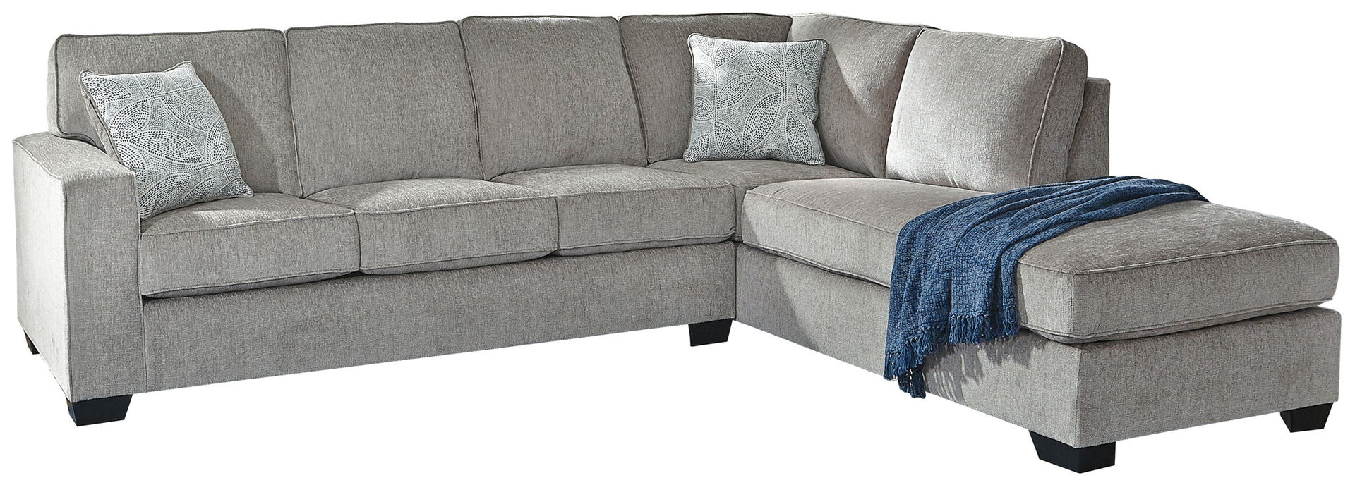 Altari - Right Arm Facing Corner Chaise With Sleeper 2 Pc Sectional - Alloy