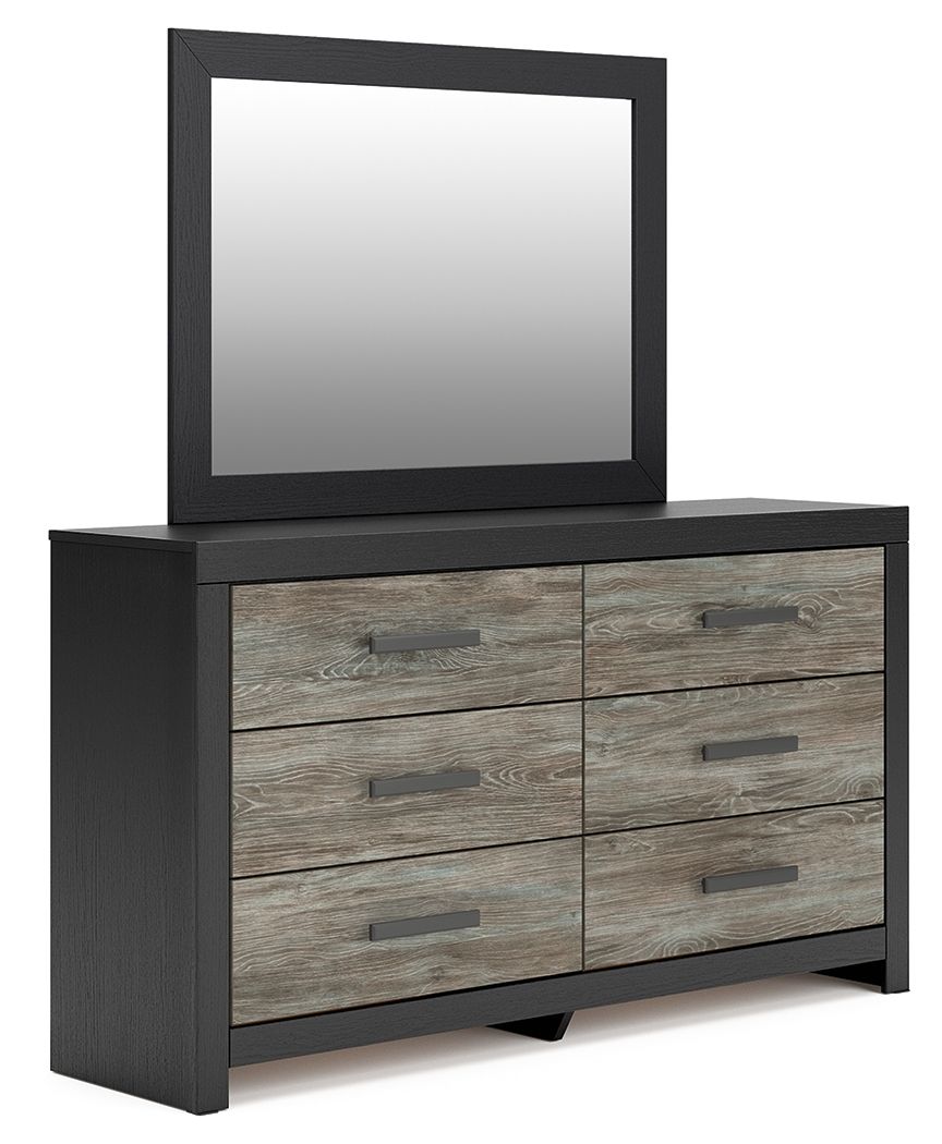 Jonnifer - Dresser And Mirror - Black / Gray