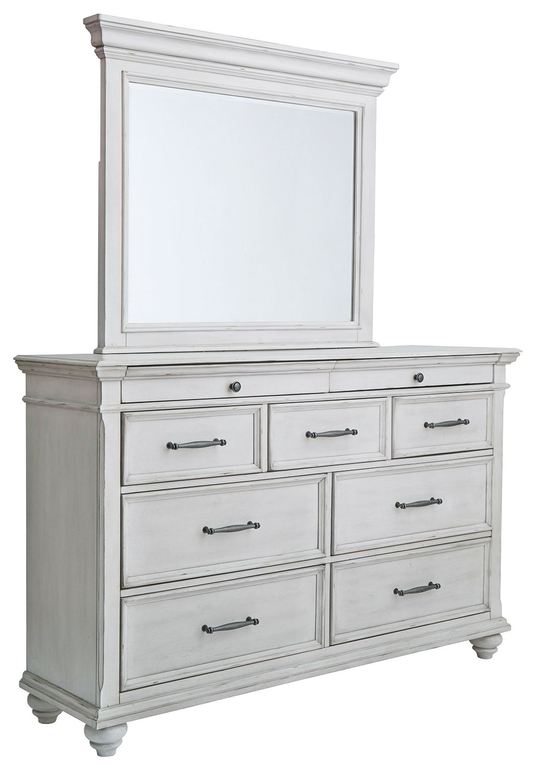 Kanwyn - Dresser, Mirror - Whitewash