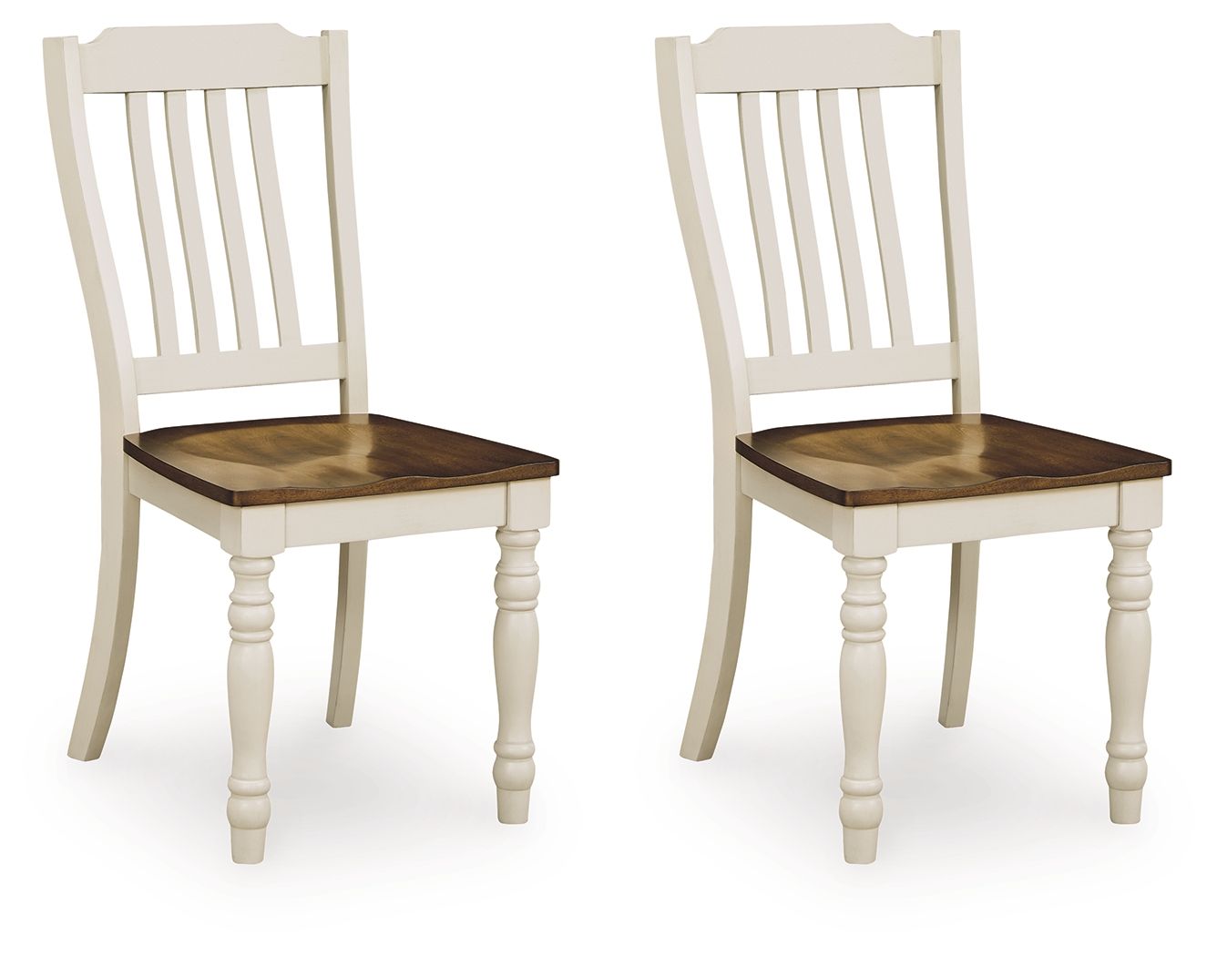 Mellintine - Dining Room Side Chair (Set of 2) - Antique White / Brown