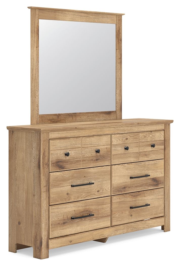 Fenderport - Dresser And Mirror - Tan