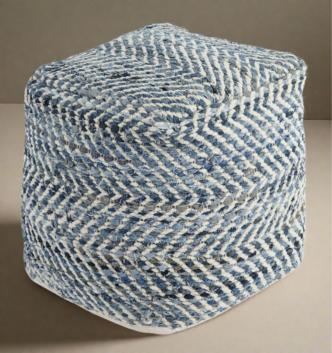 Chevron Pouf