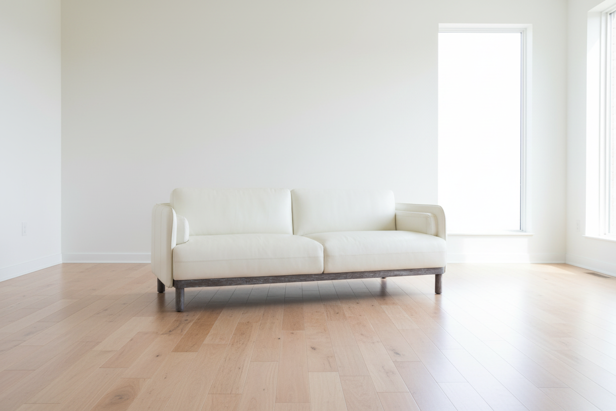Adin Leather Sofa Black Trim