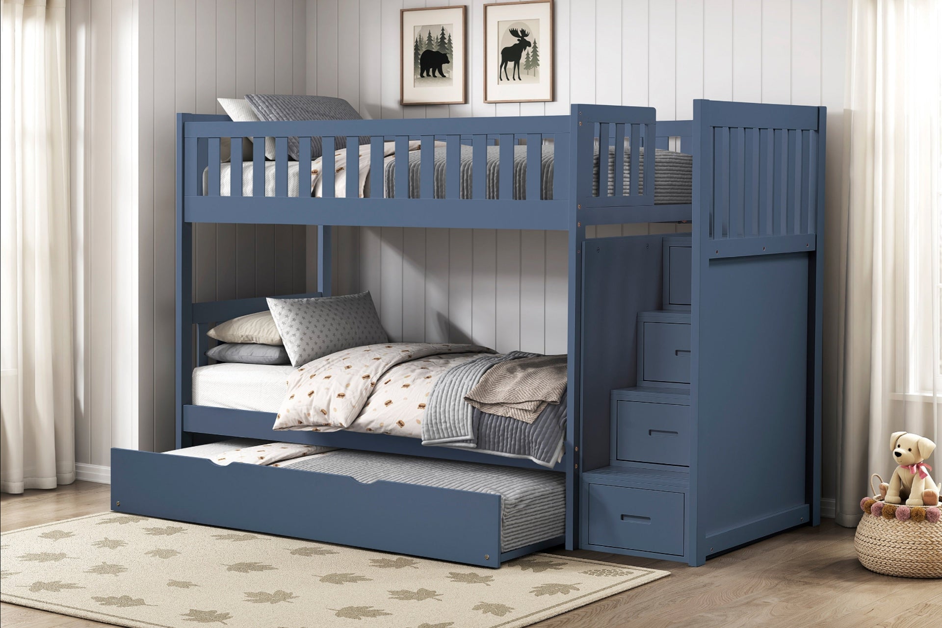Nora Twin Step Bunk Bed with Trundle