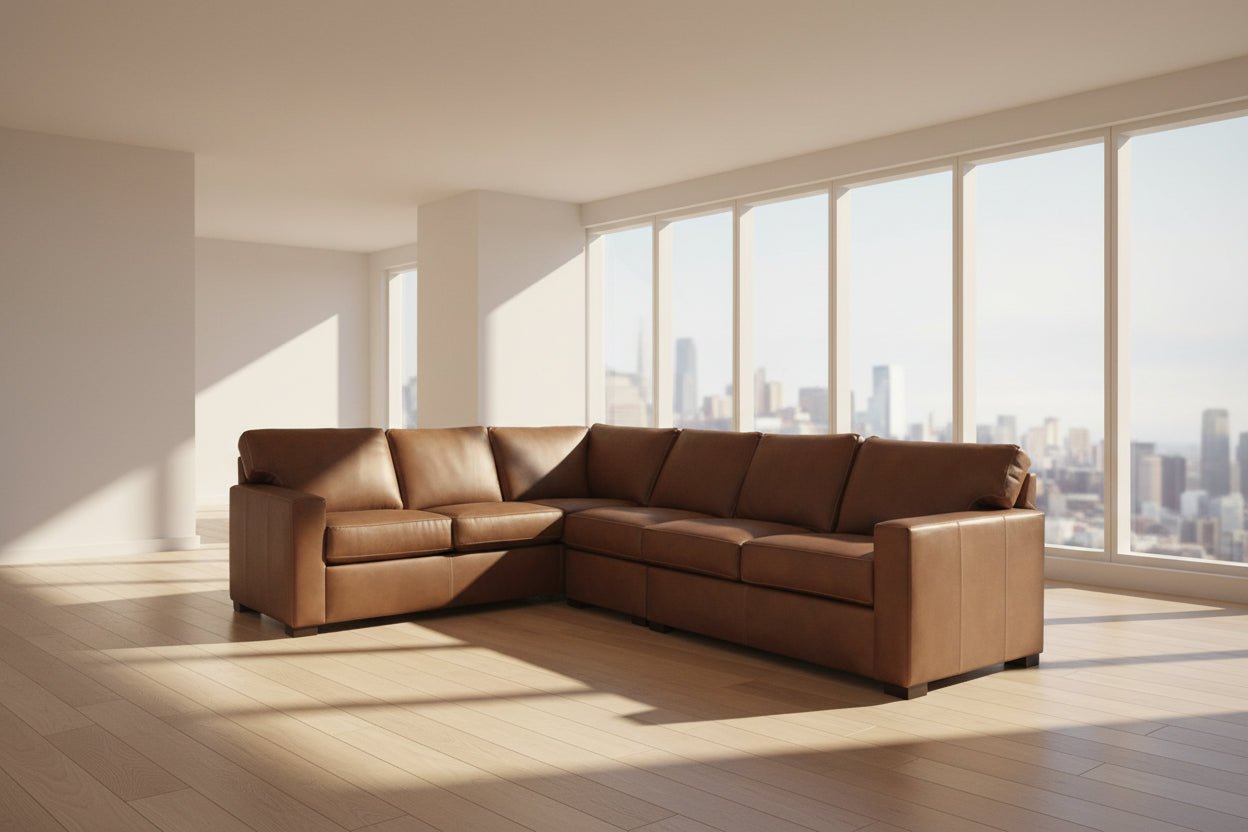 Baylor in Patmos Leather 3-Piece Sectional