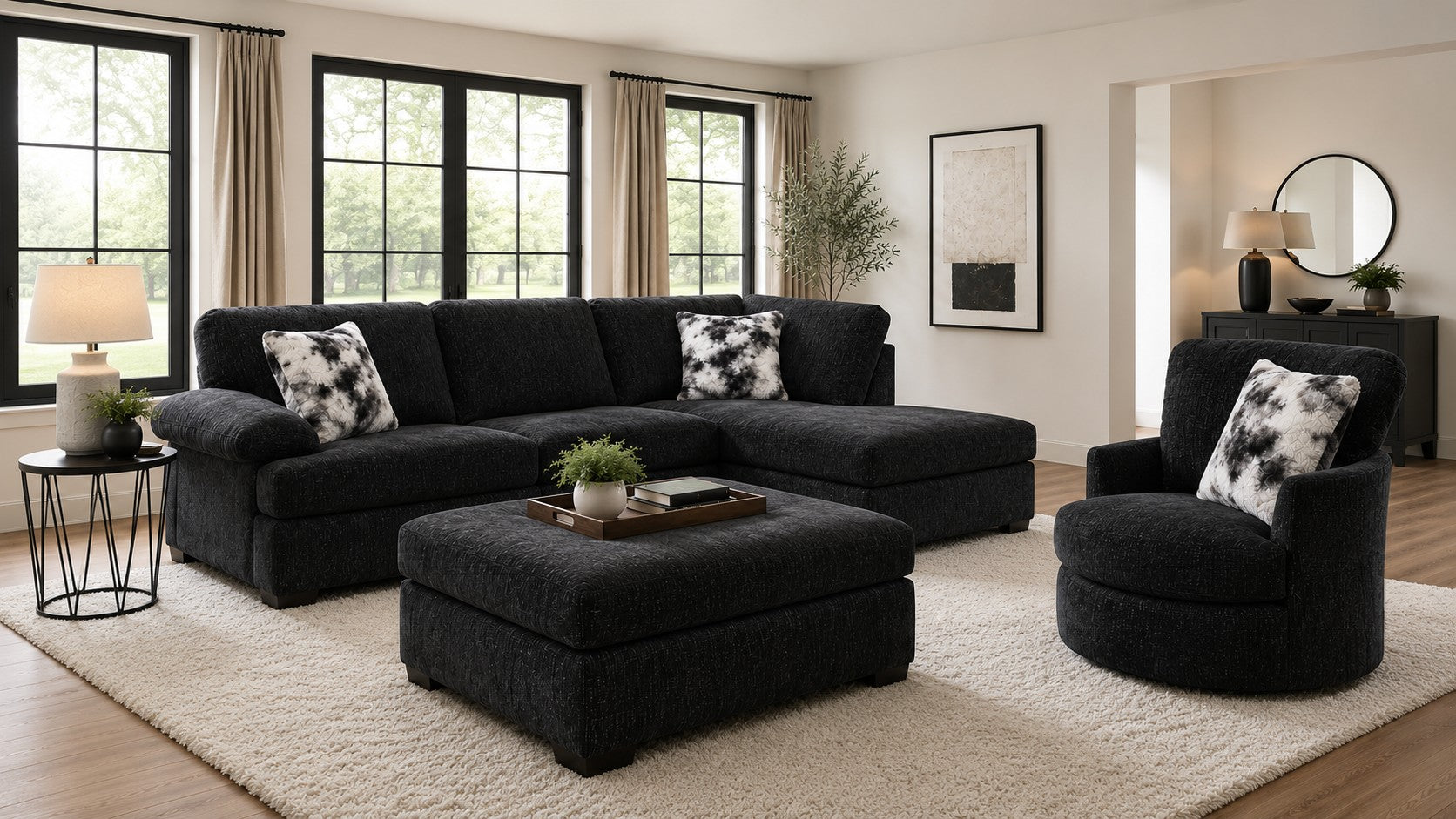 Adore Ebony 2 Piece Sectional