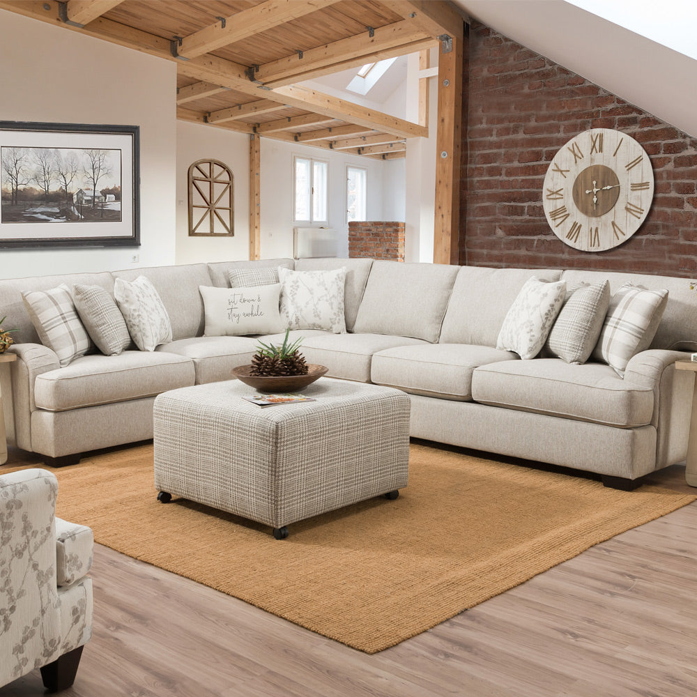 Celadon Raffia 3-Piece Sectional