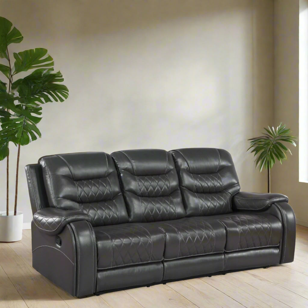 Brighton Gray Double Reclining Sofa