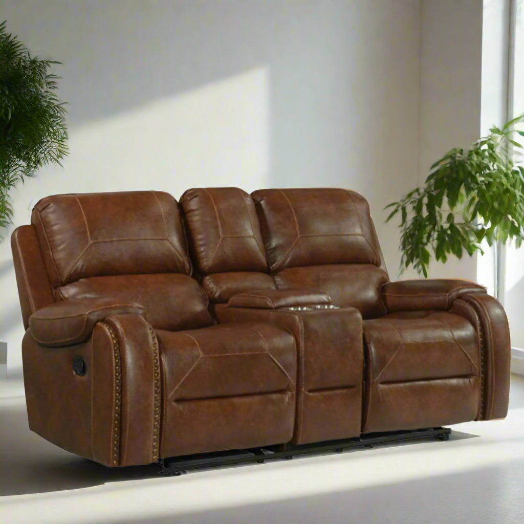 Garrison Double Glider Reclining Loveseat with Center Console