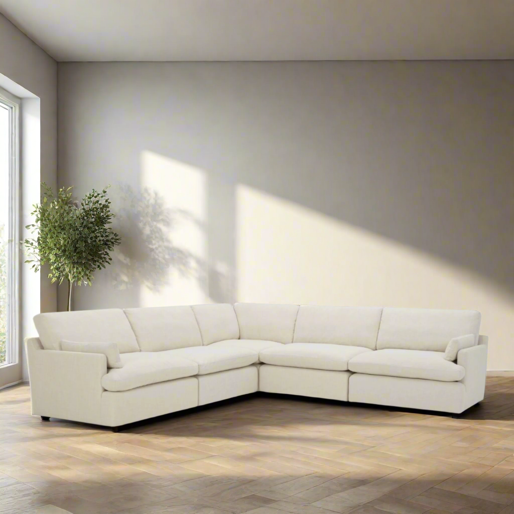 Effie Linen 5-Piece Sectional