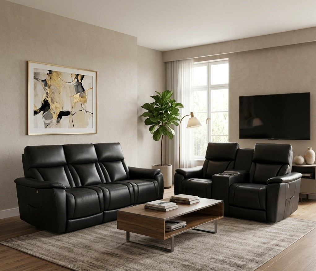 Zuri Power Reclining Sofa and Loveseat