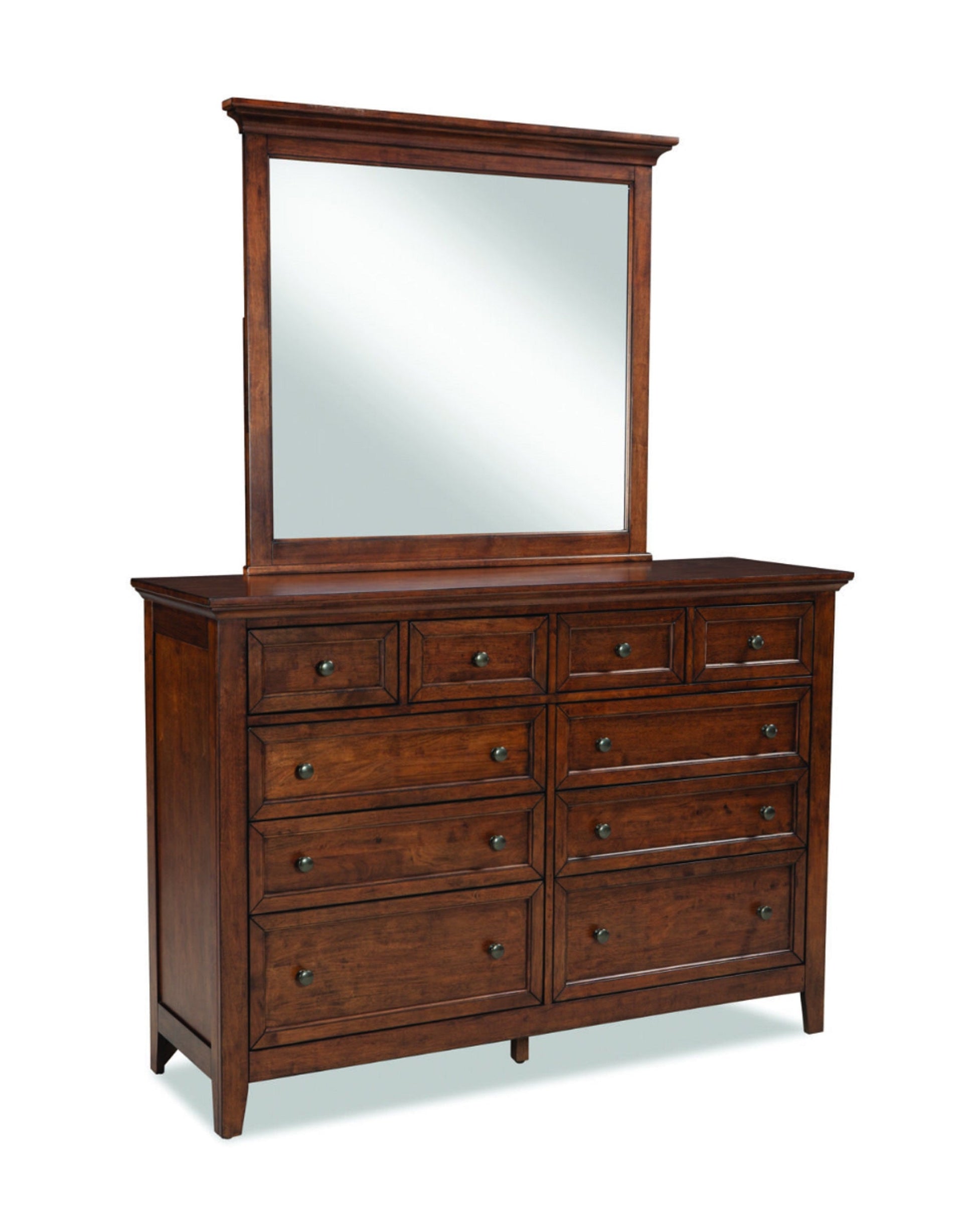 San Mateo Tuscan Cherry Dresser and Mirror