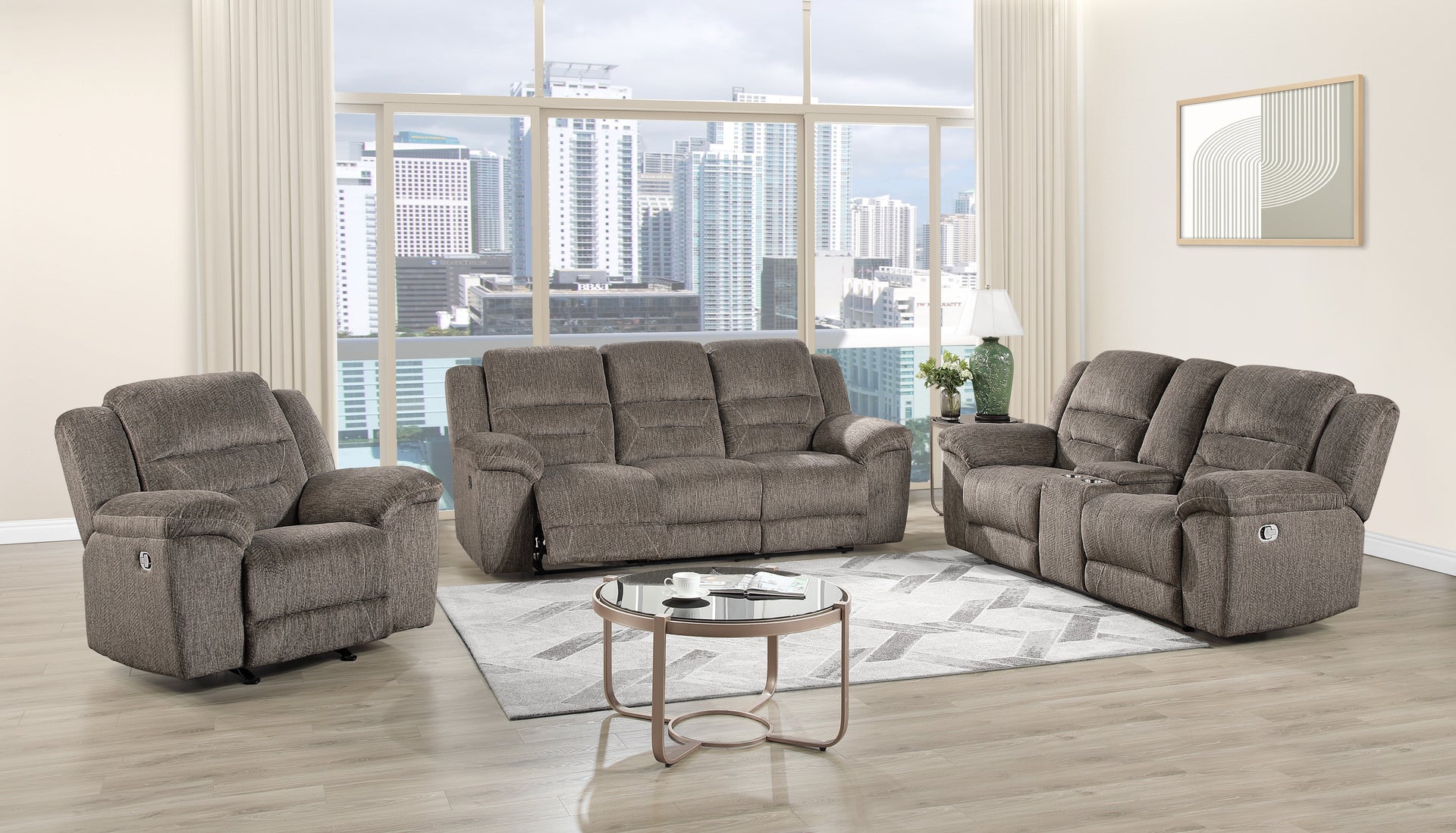 Zaftig Taupe Rocker Recliner