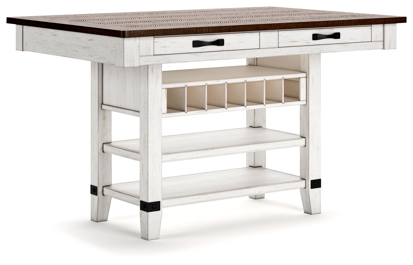Regency Valebeck - Rect Dining Room Counter Table With Wine Rack