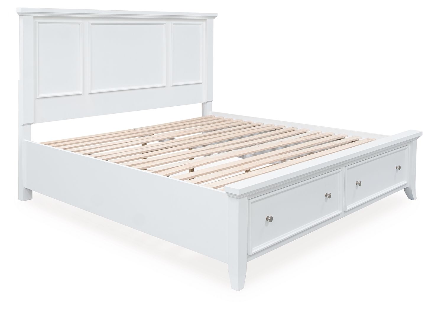 Trulani - California King Panel Storage Bed - White