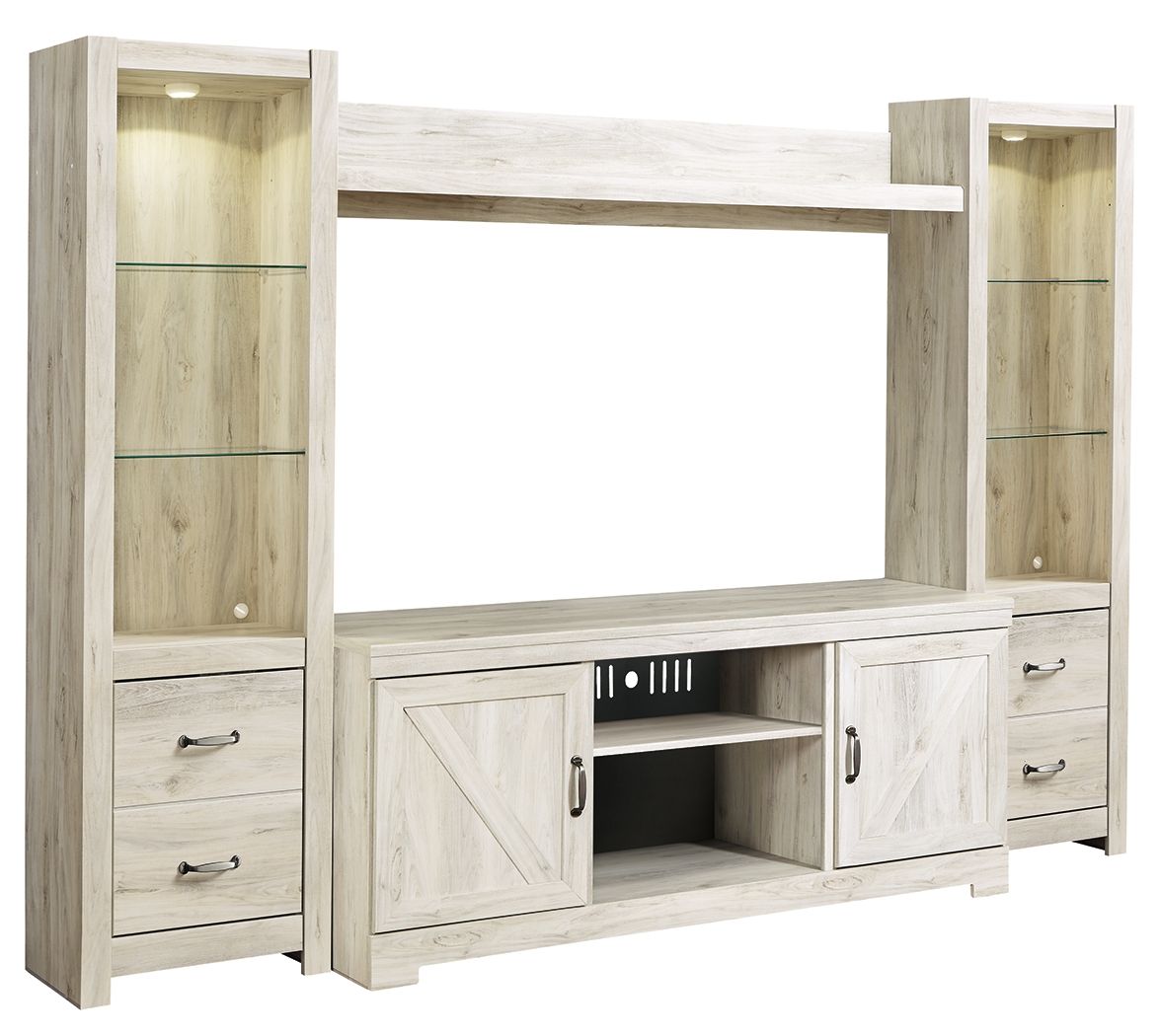 Bellaby - 4 Pc. - Entertainment Center - 63" TV Stand - Whitewash