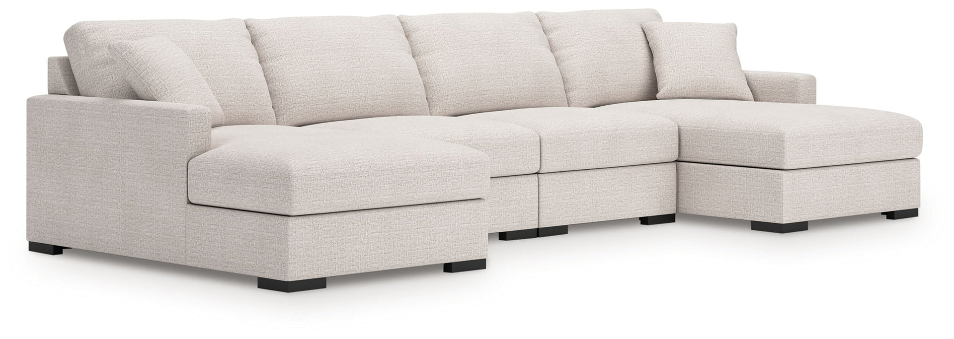 Omaha By Ashley - 4-Piece Sectional With LAF/RAF Corner Chaise - Stone