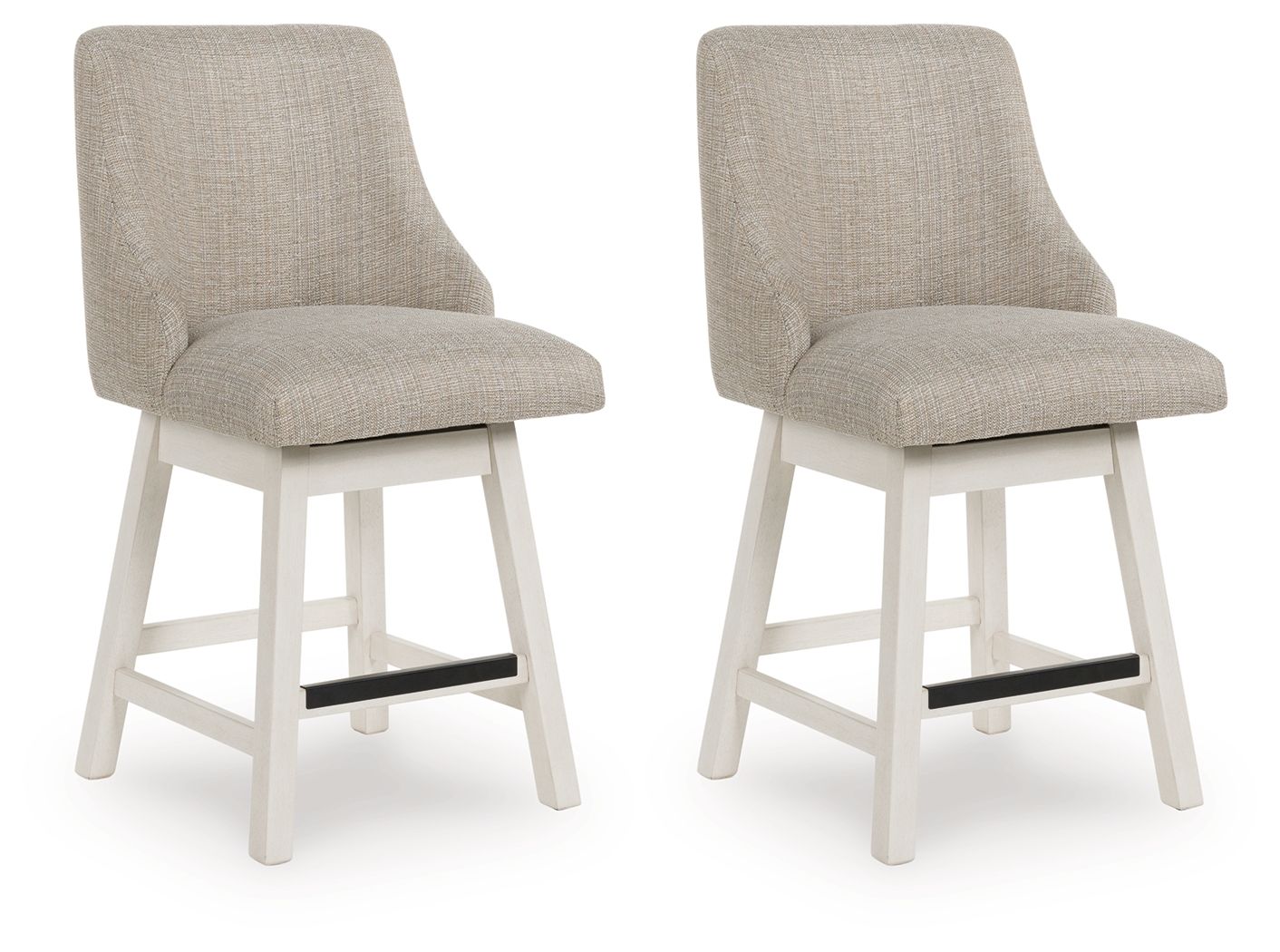 Robbinsdale - Upholstered Swivel Curved Back Barstool - Antique White