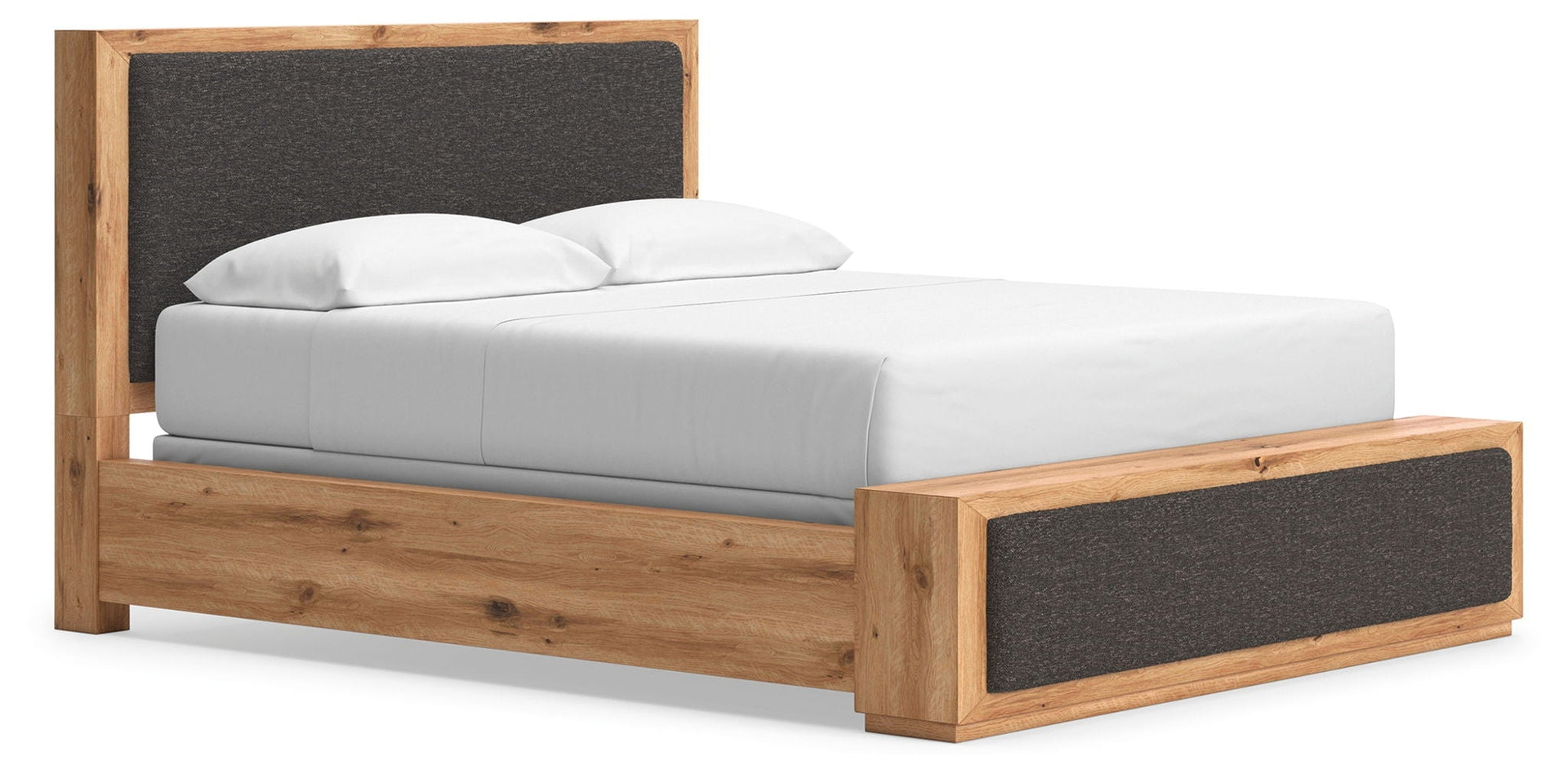 Bracken - California King Upholstered Panel Bed - Light Brown
