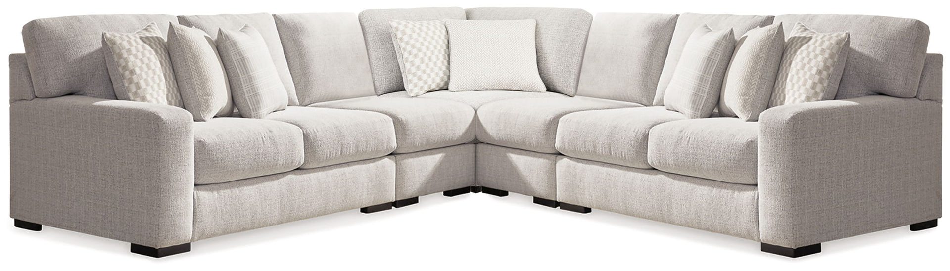 Larce - 5-Piece Sectional with Armless Chairs - Stone