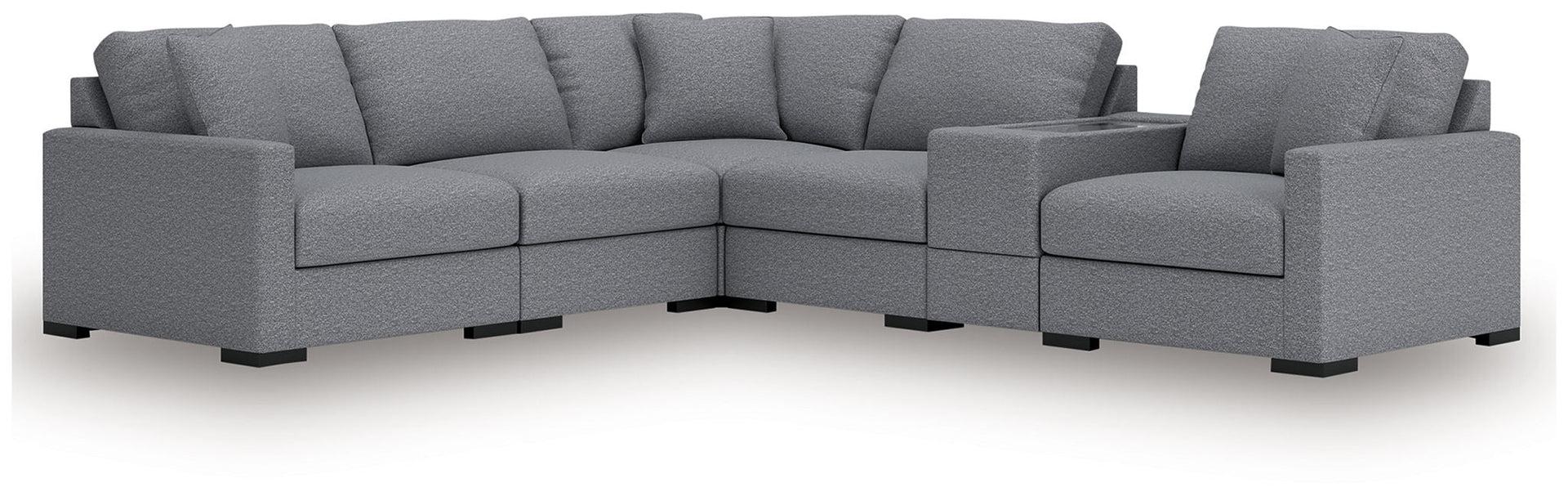 Omaha By Ashley - 6-Piece Sectional With Storage Console - Salt And Pepper
