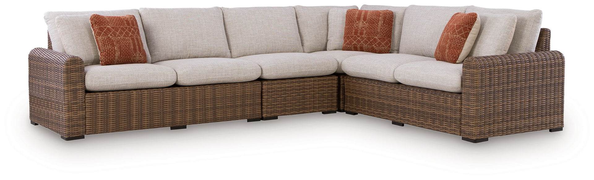 Angel Island - 4-Piece Outdoor Sectional - Beige / Brown