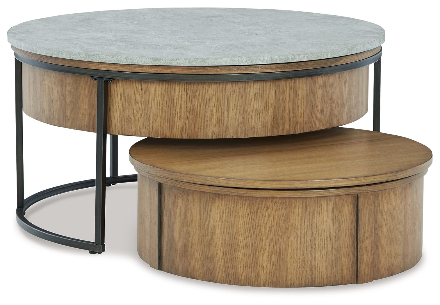 Fridley - Nesting Cocktail Tables - Gray / Brown / Black