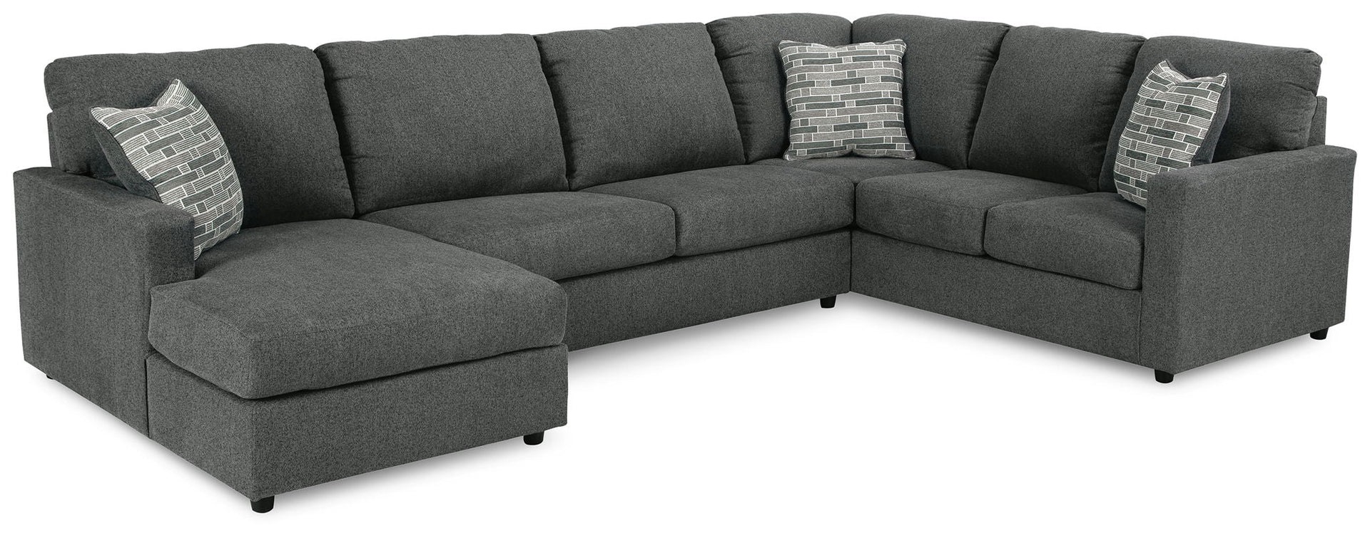 Edenfield - Left Arm Facing Corner Chaise 3 Pc Sectional - Charcoal