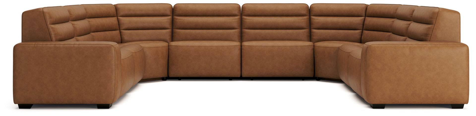 Modero - 8-Piece Power Reclining Sectional With 4 Armless Chairs - Toffee