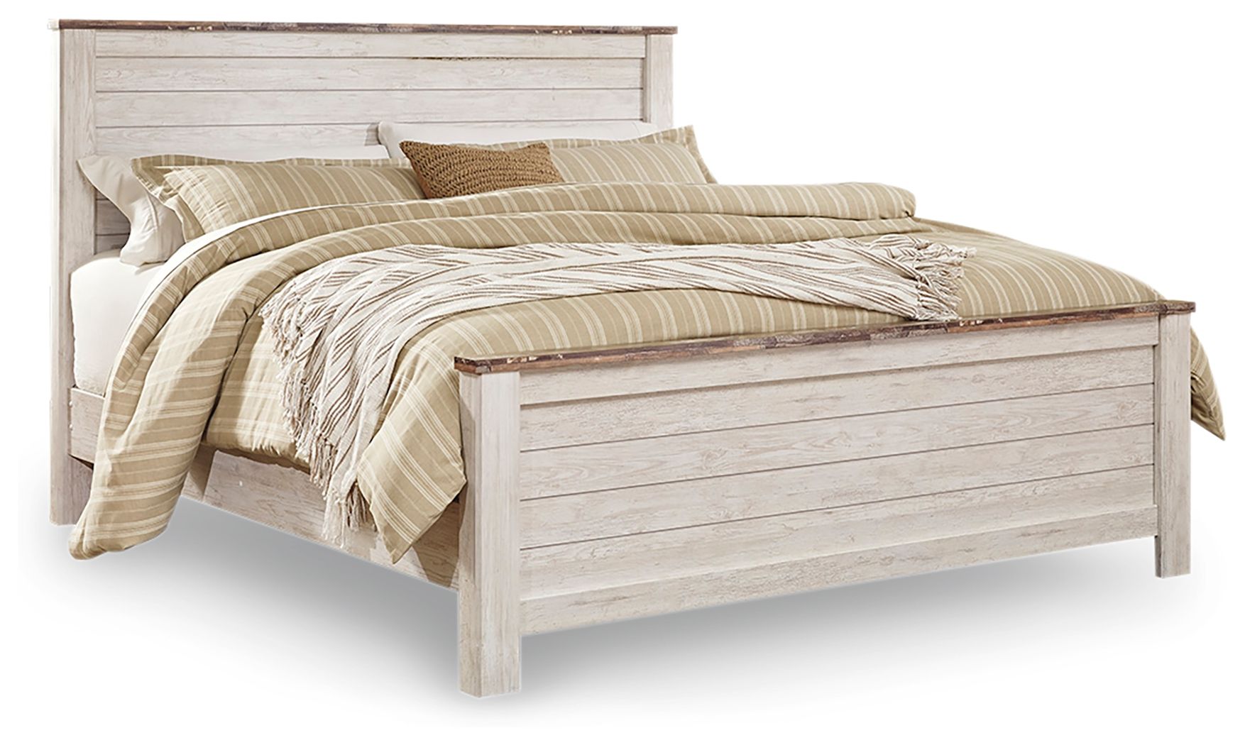 Willowton - California King Panel Bed - Whitewash