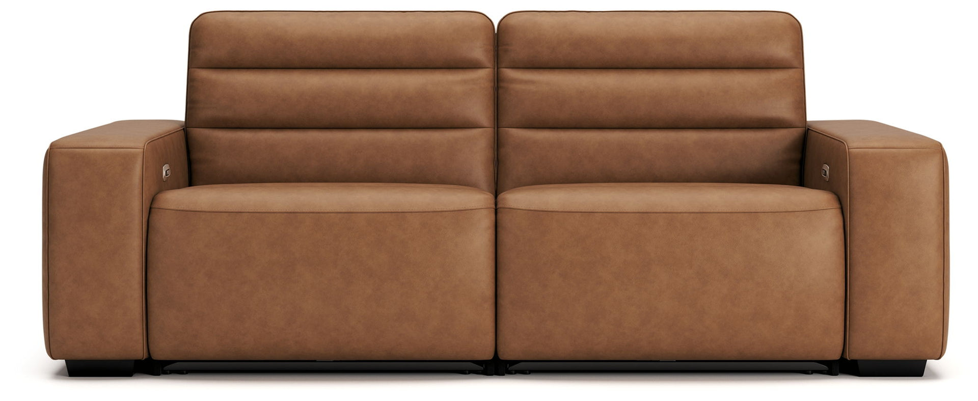 Modero - 2-Piece Power Reclining Sectional Loveseat - Toffee
