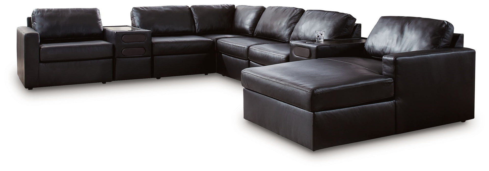 Modmax II - 8-Piece Sectional With RAF Corner Chaise And Audio Consoles - Black