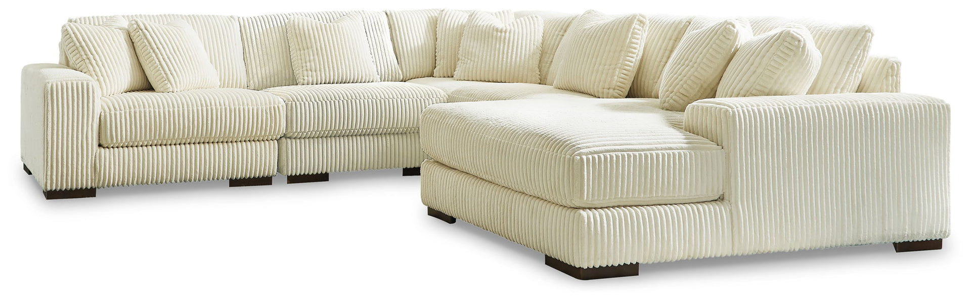 Lindyn - Right Arm Facing Corner Chaise 5 Pc Sectional - Ivory