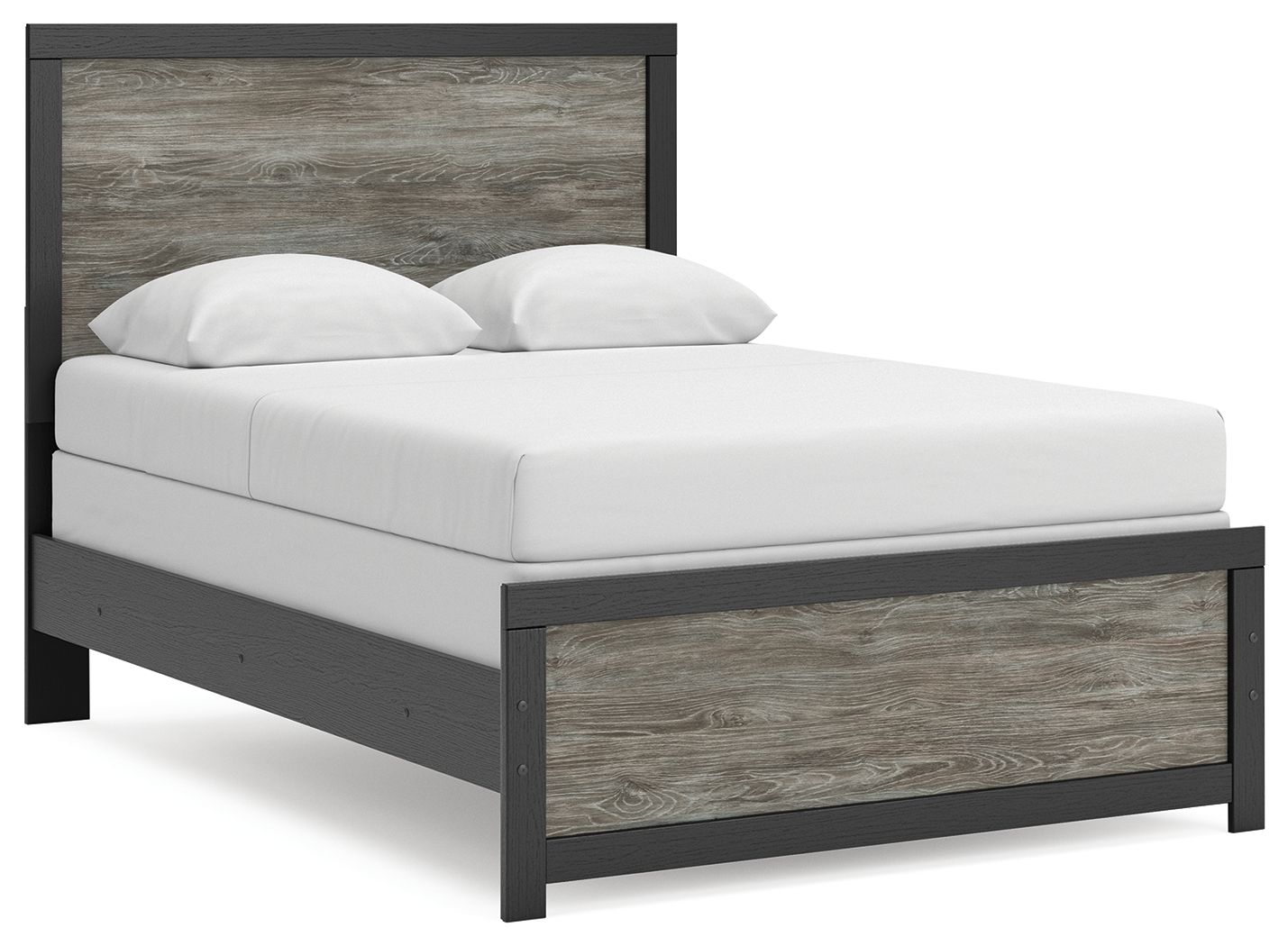Jonnifer - Full Panel Bed - Black / Gray