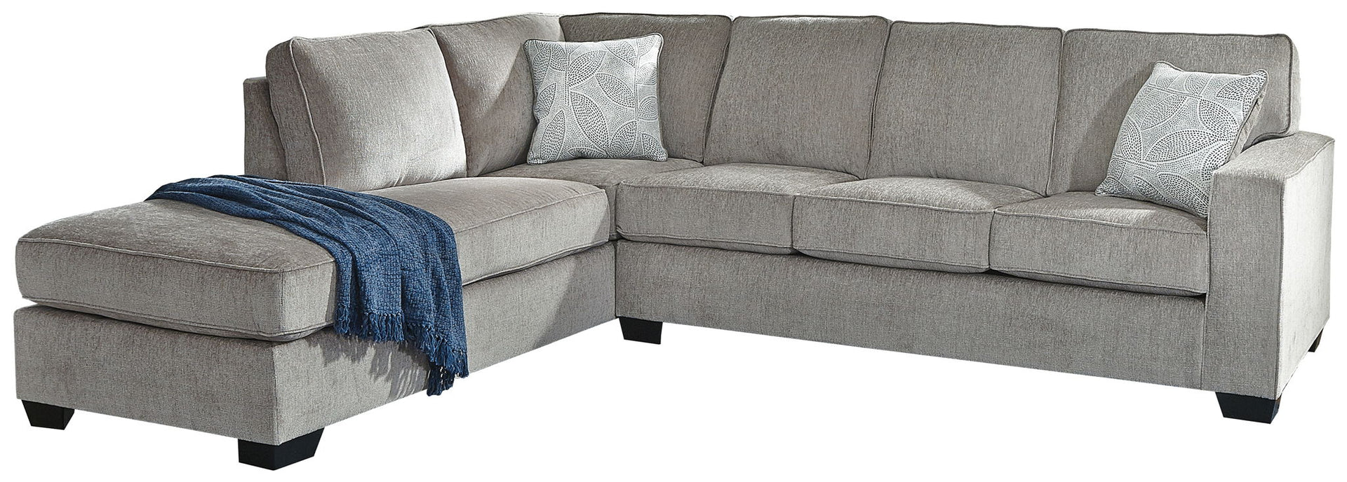 Altari - Left Arm Facing Corner Chaise With Sleeper 2 Pc Sectional - Alloy