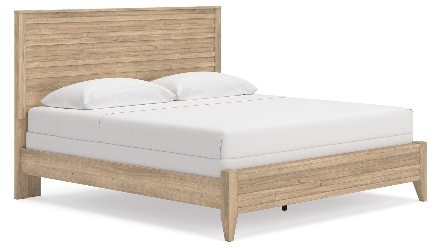 Holloway - King Panel Bed - Tan / White