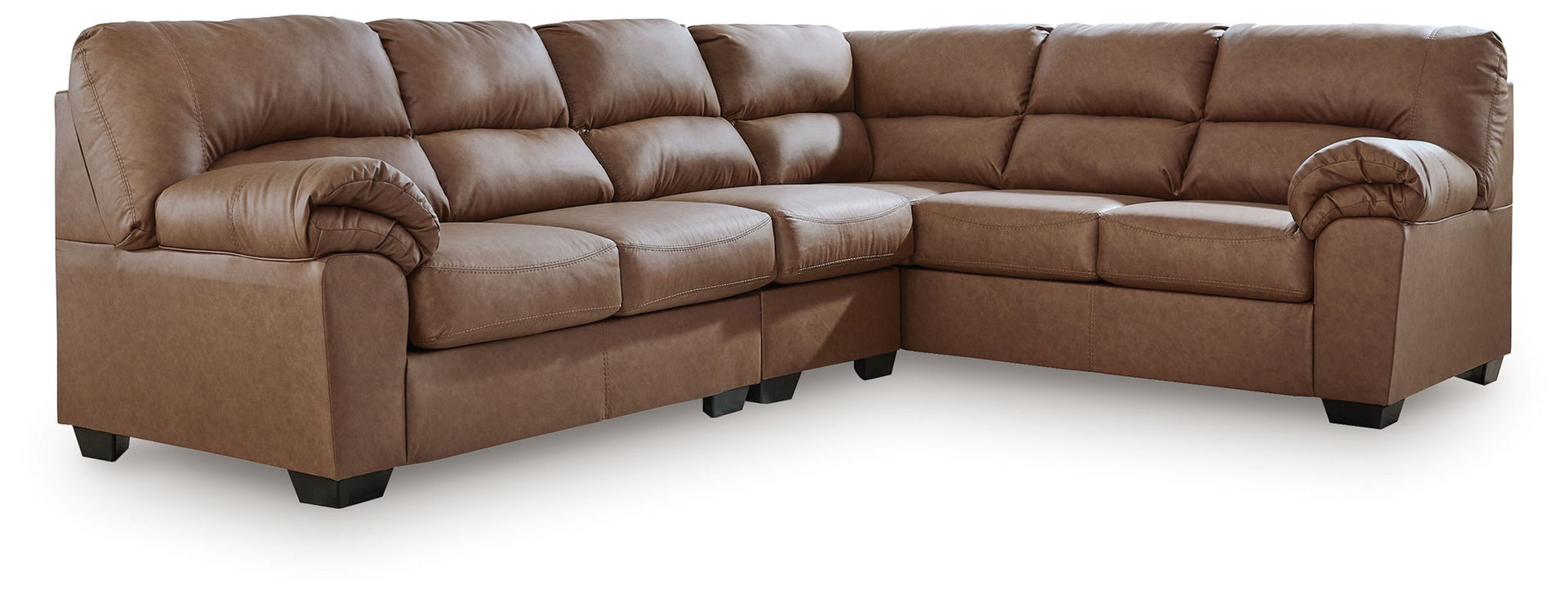Whitlock - 3-Piece Sectional With RAF Sofa With Corner Wedge - Caramel