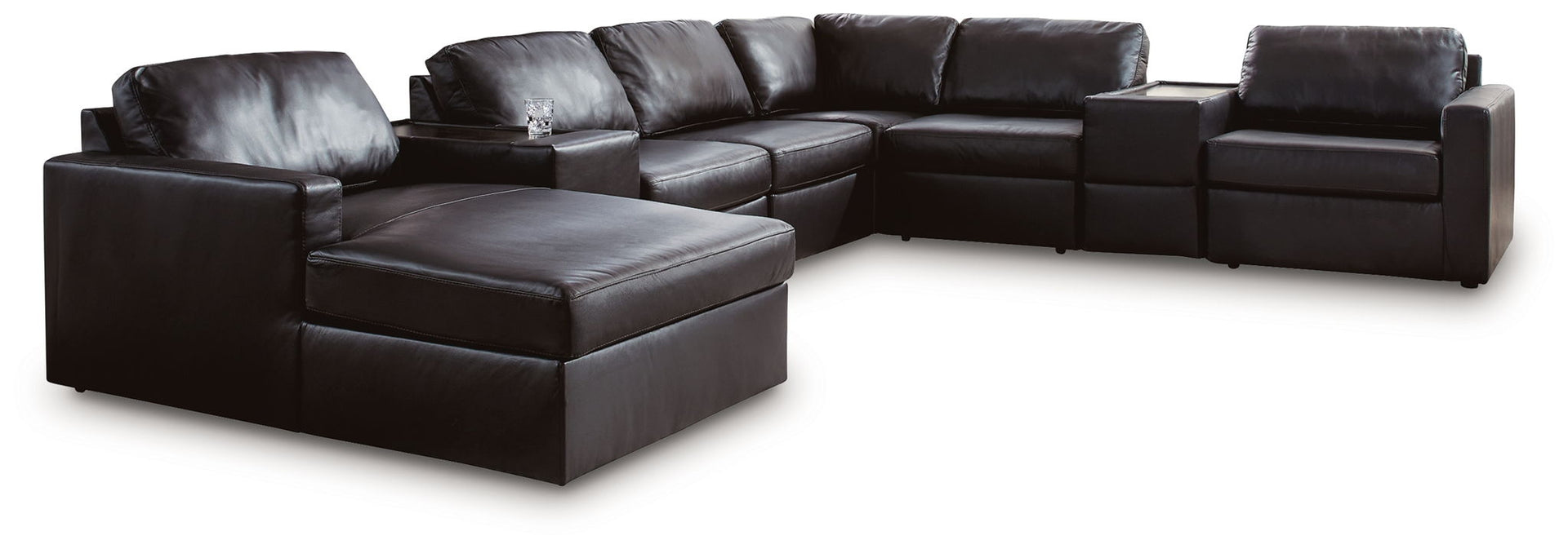 Modmax II - 8-Piece Sectional With LAF Corner Chaise And Storage Consoles - Black